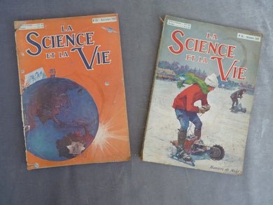 La science et la vie, année 1922, lot de 2 numéros n°65 novembre, n°66 décembre