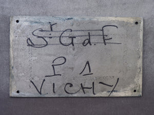 Plaque de levier de signal Carré " CARRE V-2 StGERMAIN" de Vichy