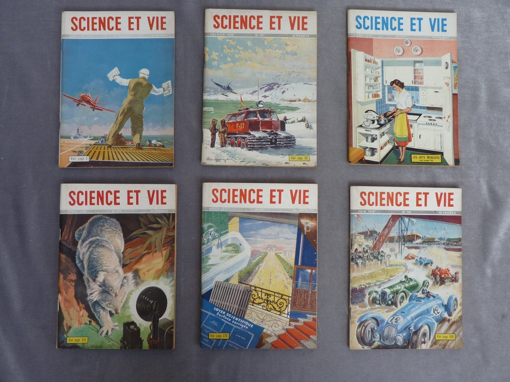 Science et vie, année 1949, n°376, n°377, n°378, n°379, n°380, n°381, n°382, n°383, n°384, n°385, n°387